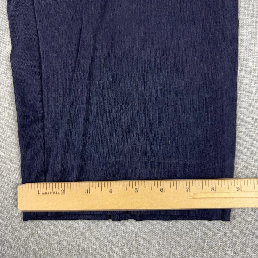 Tommy Bahama Pants Mens 38x30 Blue Silk Herringbone Pleated Dress Relaxed Summer